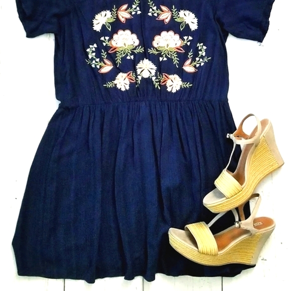 Navy Cold Shoulder Dress | SZ•XXL - Picture 4 of 9